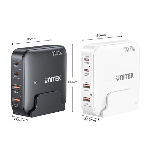 UNITEK 100W MASAÜSTÜ GAN ŞARJ İSTASYONU BEYAZ (P1229AWH)