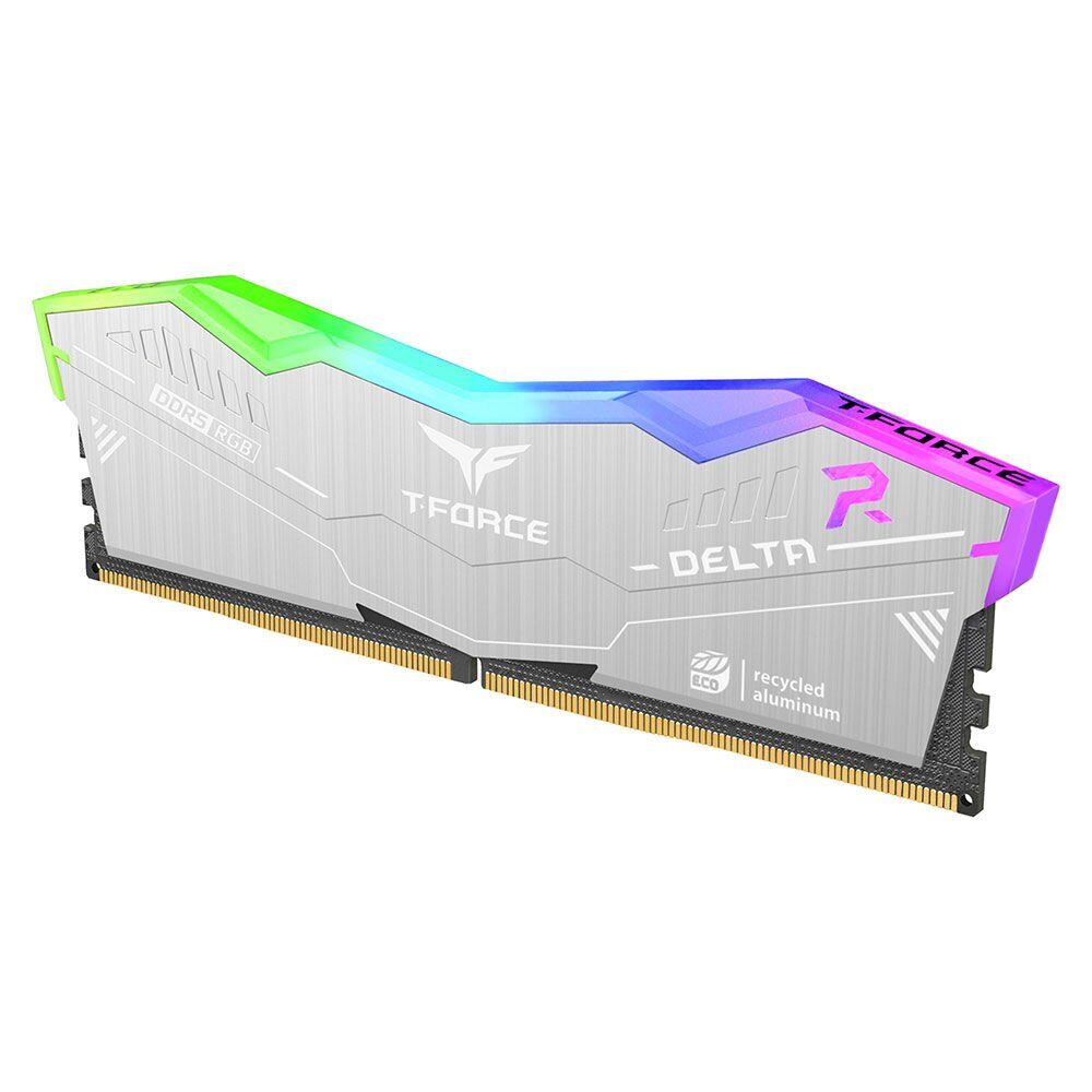 Team T-Force DELTA RGB ECO Silver 64GB 2x32GB 6000MHz DDR5 CL38 Gaming RAM (FF2D564G6000HC38JDC01)