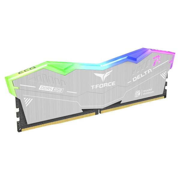 Team T-Force DELTA RGB ECO Silver 64GB 2x32GB 6000MHz DDR5 CL38 Gaming RAM (FF2D564G6000HC38JDC01)