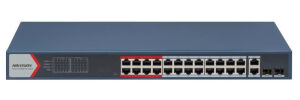 HIKVISION DS-3E1326P-EI(B) 24 PORT 24XFE+2XGE 370W YÖNETİLEBİLİR POE SWİTCH
