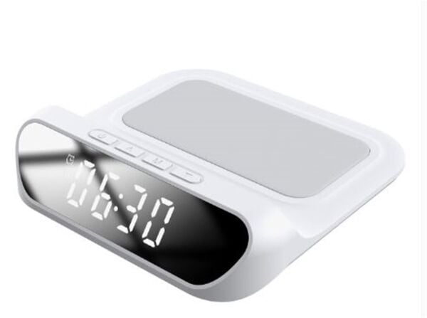 S-link SL-CW18 Beyaz Telefon Uyumlu 15W LCD Ekran Double Alarmli Kablosuz Şarj Cihazı