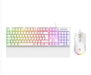 Rampage KM-RX7 FORTUNA V2 Gökkuşağı Aydınlatmalı USB Beyaz  Combo Q Gaming Klavye + 12800 dpi Mouse