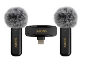 Snopy SN-MW80 Siyah 2 Mikrofonlu Kablosuz Lightning Yaka Mikrofonu