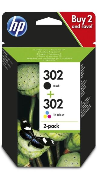 HP 302 Black-Colour Siyah-Renkli Multipack Kartuş X4D37AE