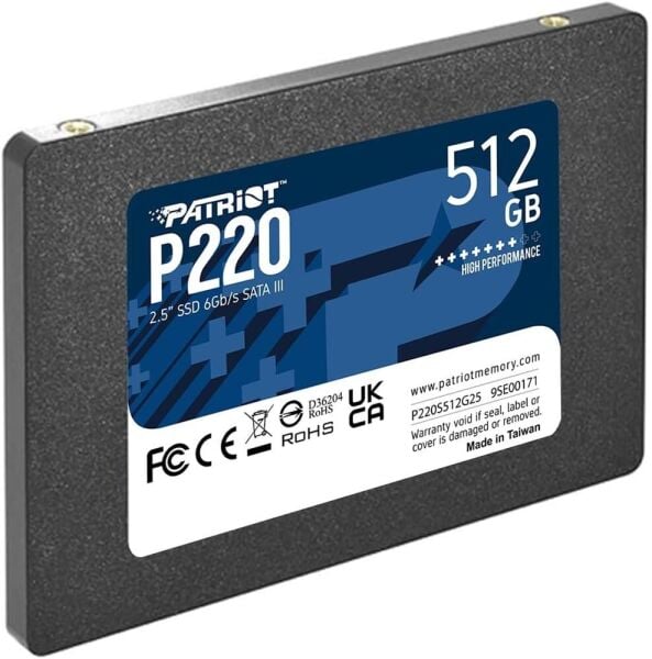 Patriot 512GB P220 550-500MB 2.5 Sata3 P220S512G25 Ssd Disk