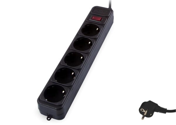 S-LINK SPG3-J-5 5li Siyah 1.5mt 306Joule Akım Koruyuculu Priz