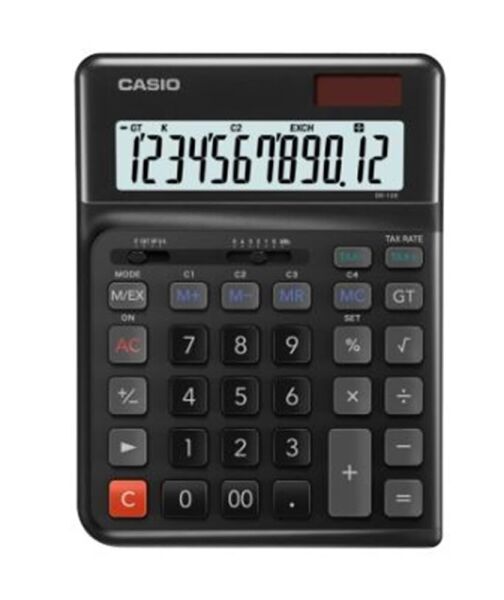Casio DE-12E-BK Siyah 12 Hane Masa Üstü Ergonomik Tuşlu Hesap Makinesi