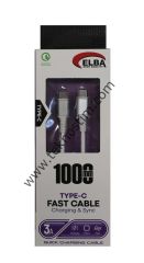 Elba Elb-39 T20 Type-c To Type-c 1Mt Beyaz Şarj Kablosu Beyaz