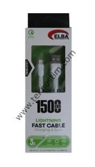 Elba Elb38-L1 1,5Mt  iPhone Lightning Beyaz 3A Hızlı Şarj Kablosu