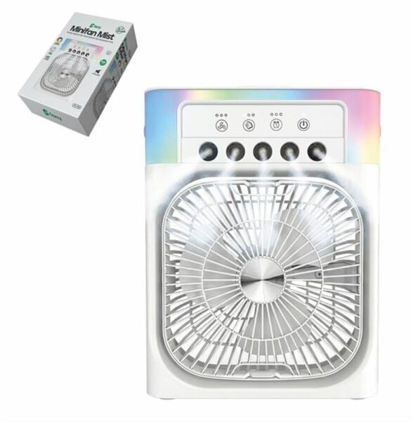 Feny FN-F65 Beyaz RGB Aydınlatma Ultra Sessiz Buharlı 3 Kademeli 1800Mah Şarjlı Masa Fanı