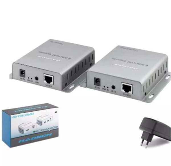 HADRON HDX1600 HDMI KVM Extender 4K 30 Hz 60 m - Gümüş