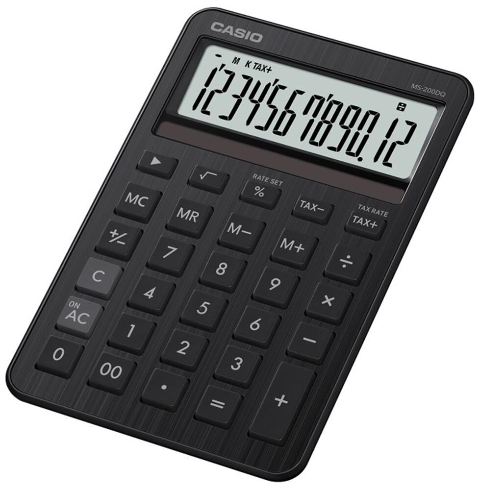 Casio MS-200DQ-BK 12 Hane Beyaz Masa Üstü Hesap Makinesi