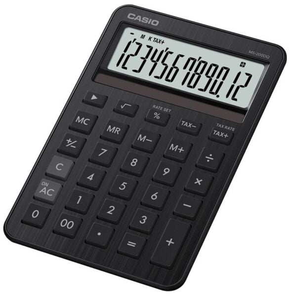 Casio MS-200DQ-BK 12 Hane Beyaz Masa Üstü Hesap Makinesi