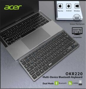 Acer OKR220 Siyah MultiDevice Dual Mode 2.4GHZ Bluetooth Klavye (Smart Tv)(Android)