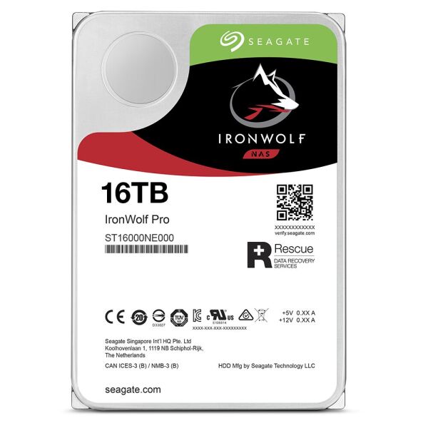 16TB SEAGATE IRONWOLF 7200 256M  NAS ST16000NT001
