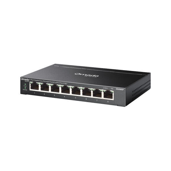 TP-LINK OMADA ES208GP 8PORT YÖNETİLEBLR 64W POE