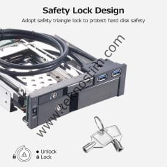 Oem 5,25'' Dahili Çift Yuvalı Sabit Disk Kutusu 2,5+3,5 inç SATA HDD-SSD Muhafaza Aletsiz Tasarım