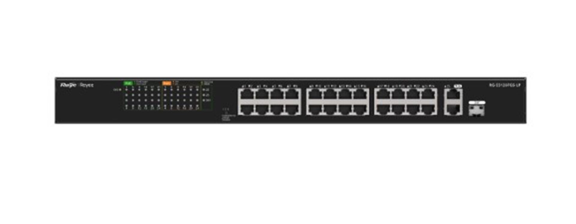 Ruijie-Reyee RG-ES126FGS-LP 24 Port Poe+ 10-100 Mbps + 2 Port 10-100-1000 Mbps Uplink + 1 Port SFP