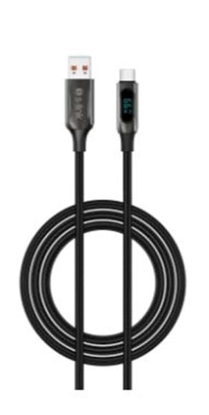 S-link Armor LED UC-066 66W 1m USB to Type-C PD Örgülü LED Başlıklı Siyah Hızlı Şarj Kablosu