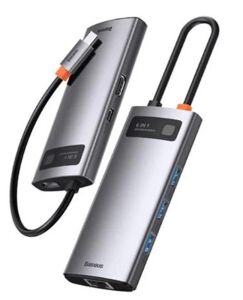 Baseus Metal Gleam 8 Port Type-C HUB-Gri (WKWG080213)