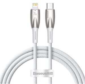 Baseus Glimmer Series Beyaz CADH000002 1mt 20w Type-C to Lightning Şarj Kablosu Örgülü