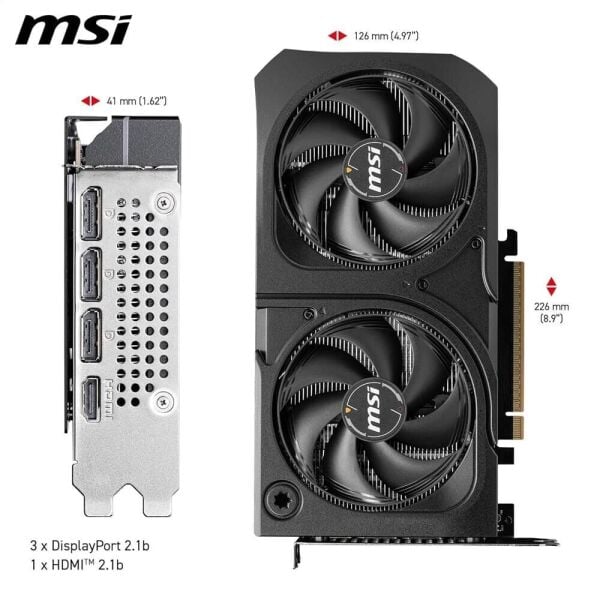 Msi GeForce RTX5060TI 16gb Shadow 2x Oc Plus 128bi·t Gddr7 HDMI Dp Gaming (Oyuncu) Ekran Kartı