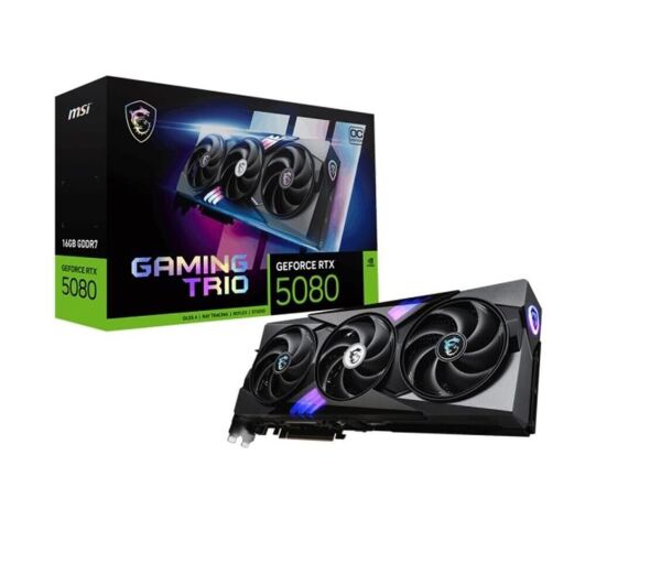 Msi Geforce RTX5080 16G GAMING TRIO OC 16GB GDRR7 256bit DX12 DLSS4 Gaming (Oyuncu) Ekran Kartı