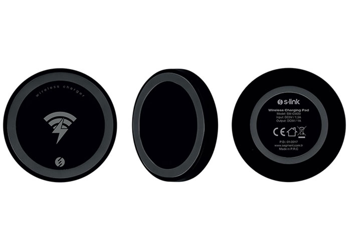 S-Link Swapp SW-CW20 5V1A Siyah Kablosuz Şarj Cihazı