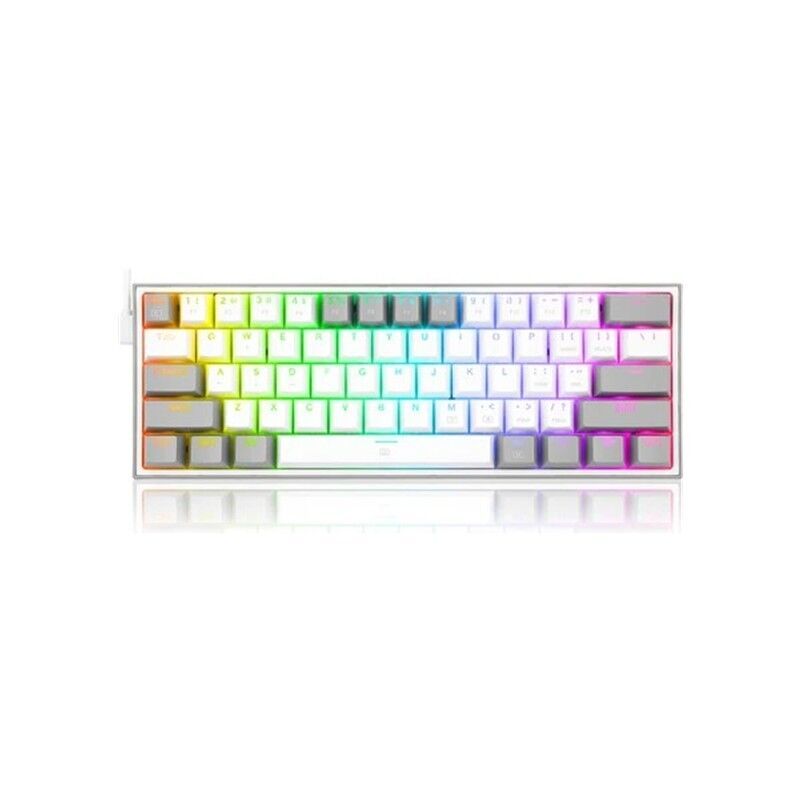 REDRAGON K617 FIZZ RGB RED SWITCH MEKANİK OYUNCU KLAVYESİ BEYAZ/GRİ
