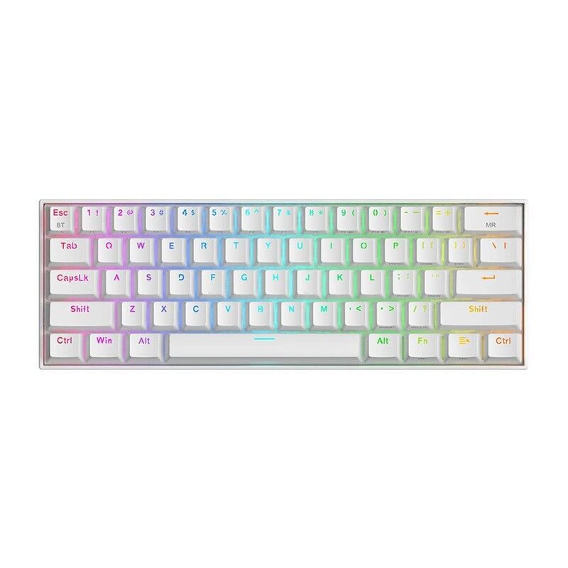 REDRAGON K530W DRACONIC PRO Q TR 60% KOMPAKT KABLOSUZ-BLUETOOTH 2.4G SWITCH MEKANİK KLAVYE BEYAZ