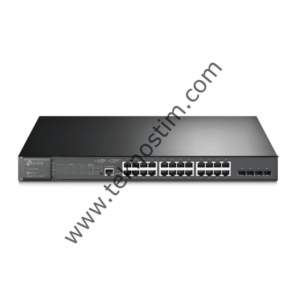 Omada Tp-Link TL-SG3428XMP 24 Port 10-100-1000 Poe+ Switch 4 Port 10GE SFP L2 Çelik Kasa Rack Mount