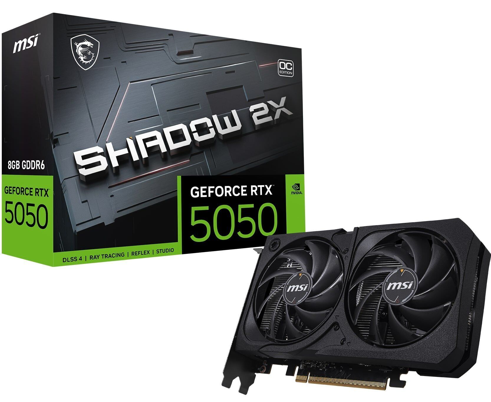 MSI GEFORCE RTX 5050 8G SHADOW 2X OC 8GB GDDR6 128B DX12 PCIE 5.0 X16 (3XDP 1XHDMI)