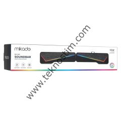 Mikado MD-S157 2.0 5Wx2CH RGB Ledli Oyuncu Siyah USB Sound Bar Speaker Hoparlör