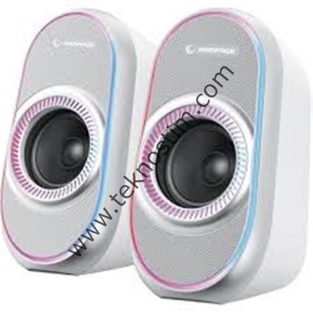 Rampage RMS-X3 2.0 6W Bluetooth Özellikli Beyaz Multimedia RGB Işıklı Gaming USB Speaker