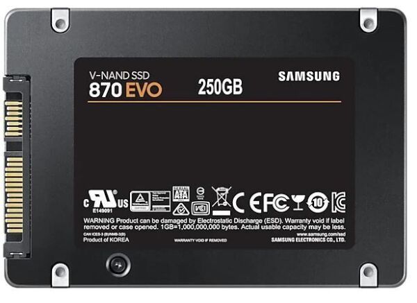 250GB SAMSUNG 870 560/530MB/s EVO MZ-77E250BW SSD (Resmi Distribütör Garantili)