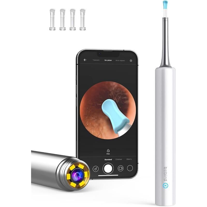 BEBIRD T5 3MP KAMERA 3.5MM LENS ŞARJLI WIFI GÖRÜNTÜLÜ KULAK TEMİZLEYİCİ BEYAZ RENK