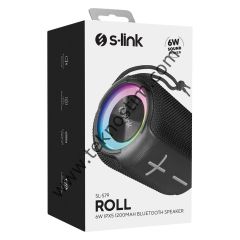 S-link SL-S79 Roll Siyah 6W 1200mAh USB-TF-TWS-IPX5 Bluetooth Hoparlör