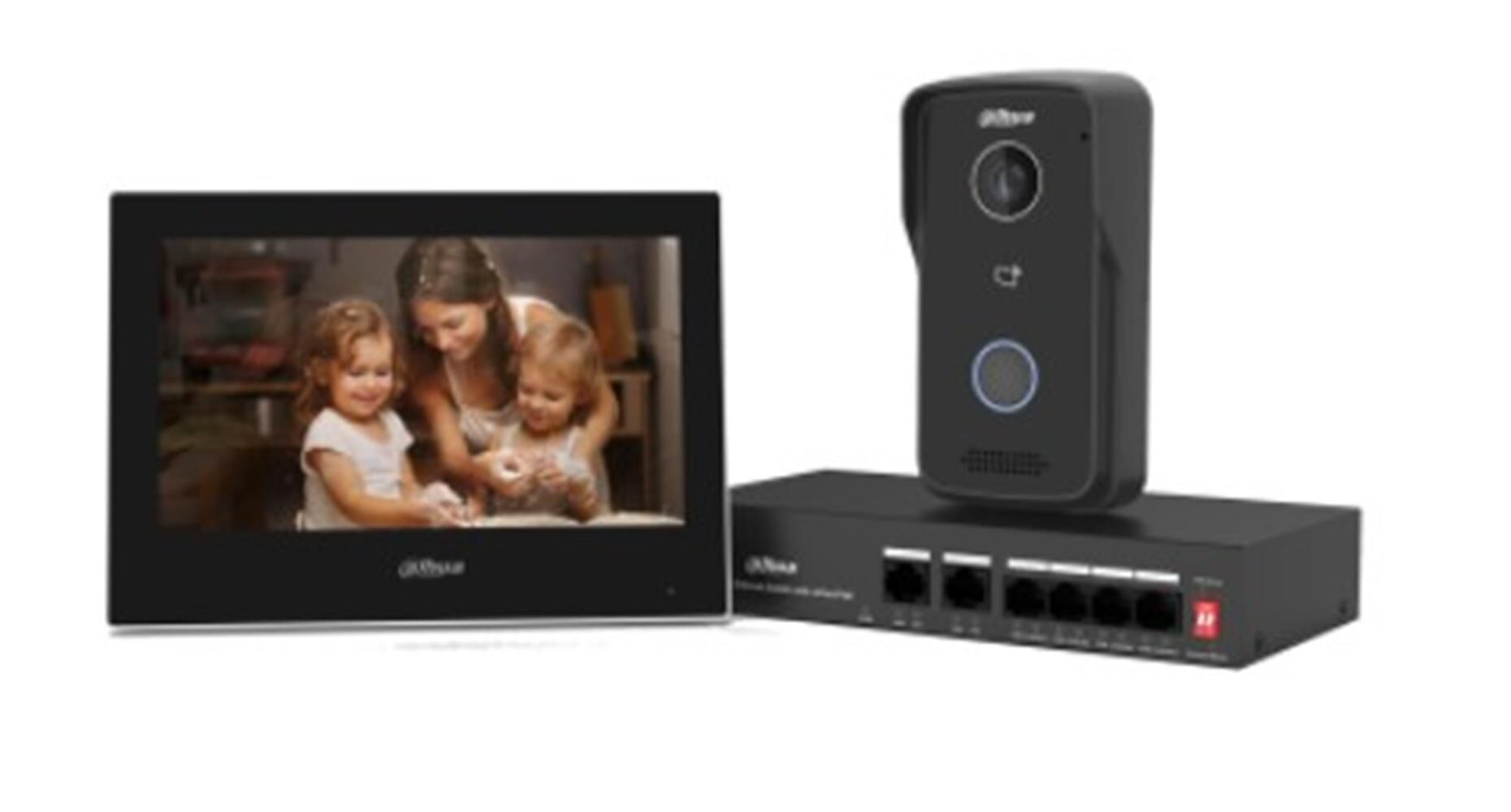 Dahua DHI-KTP03 IP Intercom Kit- Kutu İçeriği  (Dış Ünite + 7'' TFT İç Ekran +Switch)