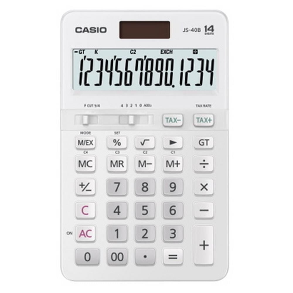 Casio JS-40B-WE Beyaz Profesyonel 14 Hane Masa Üstü Hesap Makinesi