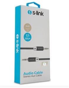 S-link SL-SP70 1m Siyah 3.5mm Stereo Ses Kablosu