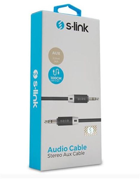 S-link SL-SP70 1m Siyah 3.5mm Stereo Ses Kablosu