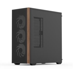 Aerocool AE  D501A BK 4x12cm A-RGB Fanlı, Ahşap Ön Panel Temp Cam Yan ve Mesh Ön Panel,USB Type-C