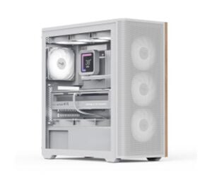 Aerocool AE D501A WH 4x12cm  Fanlı Ahşap Ön Panel Tempered Cam Yan ve Mesh Ön Panel, USB Type-C,ATX