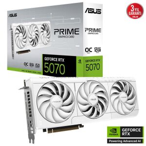 Asus PRIME GeForce RTX5070 12GB OC White Edition PRIME-RTX5070-O12G-WHITE GDDR7 192Bit Ekran Kartı