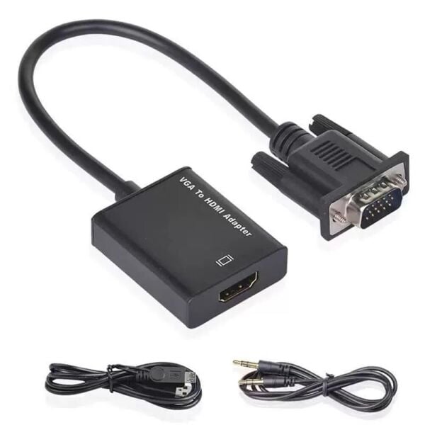Vcom CG597 Vga Erkek To Hdmi Dişi+AUX Siyah Dönüştürücü