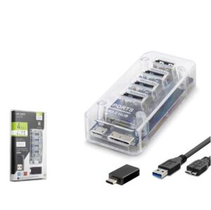 iETOP U336 USB Type-C 3.1 Gen1 Hub 4 Port 5 Gbps Şeffaf