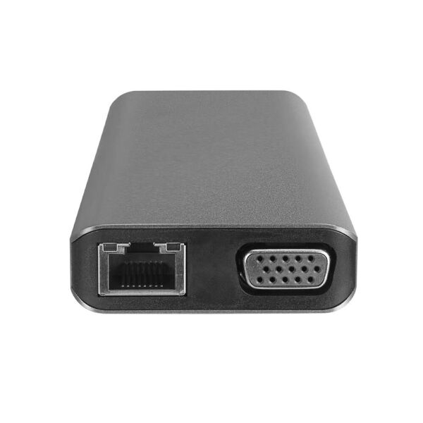 Hytech HY-USBC32 4K-2K Ultra HD Gri Metal 5x USB2.0-USB3.0 100M RJ45 PD, TypeC Data, ö