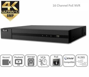 HILOOK NVR-216MH-C/16P 16 KANAL 16 PORT POE 8MP 4K 2XHDD NVR KAYIT CİHAZI