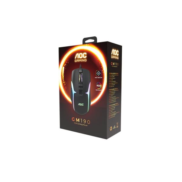 AOC GM190B-LA Kablolu RGB Gaming Mouse