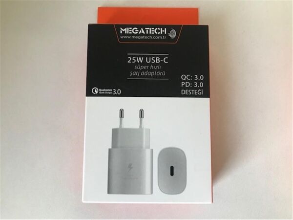Megatech 25w Siyah USB-C Şarj Kafa QC:3.0-PD:3.0